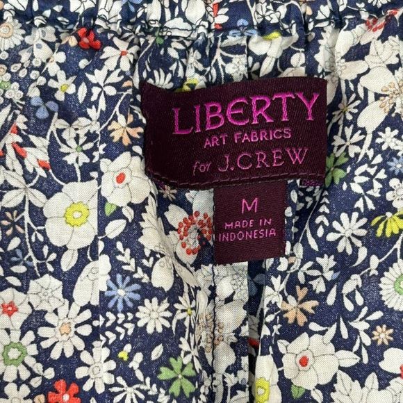 J Crew Liberty Women's Multicolor Floral 3/4 Sleeve Top And Pants Set M/4 NWOT - Picture 5 of 16